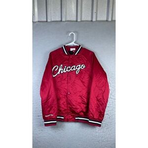 Mitchell & Ness Chicago Bulls Jacket Mens MD Red Good Windy City Satin Bomber